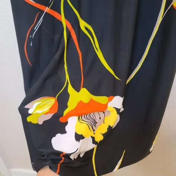 Hypnotized Dress Women XS Black Bright Floral Knit Maxi Sleeveless Casual Summer - Picture 4 of 12